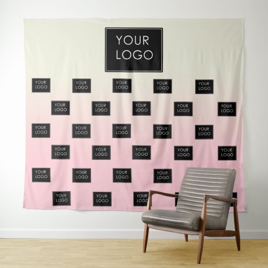 Modernes Business Logo Rosa Ombre Hintergrund Wandteppich (Beispiel (Horizontal))