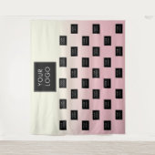 Modernes Business Logo Rosa Ombre Hintergrund Wandteppich (Vorderseite)