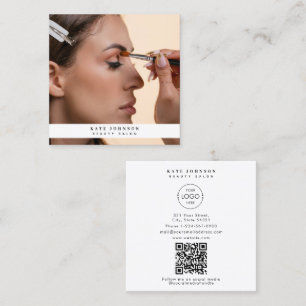 Modernes Business-Logo Schönheitshaar Stylist-Foto Quadratische Visitenkarte