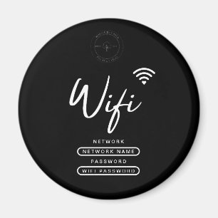 Modernes Business-Logo Schwarz-Weiß-Wifi-Details  Magnet