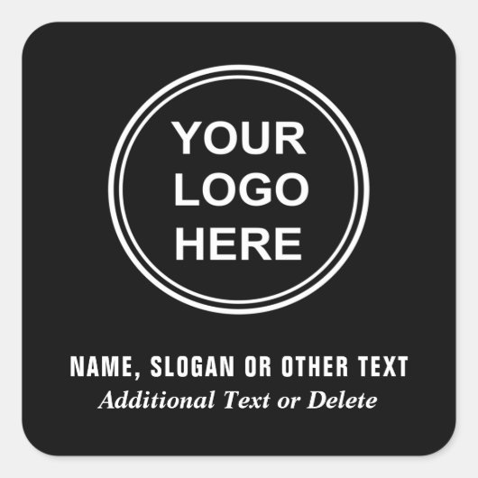 Modernes Business-Logo Stilvoll schwarz Quadratischer Aufkleber (Vorderseite)
