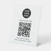 Modernes Business-Logo und QR-Code Sockelschild (Vorderseite)