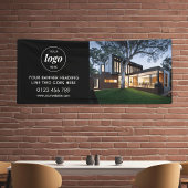 Modernes Business-Logo Werbung Foto Black 6' Banner