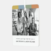 Modernes Business Schwarz und Weiß Weihnachten Ornament Aus Metall (Vorderseite links)