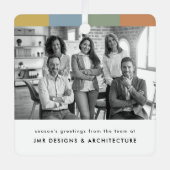 Modernes Business Schwarz und Weiß Weihnachten Ornament Aus Metall (Vorderseite)