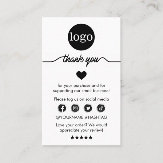 Modernes Business Vielen Dank für Ihre Bestellung Visitenkarte (Vorderseite)