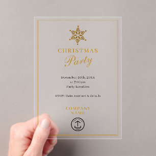 Modernes Business Weihnachten Party Gold Acryleinladungen