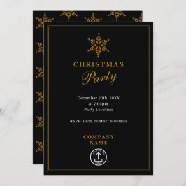 Modernes Business Weihnachten Party Gold Einladung
