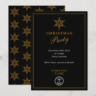 Modernes Business Weihnachten Party Gold Einladung