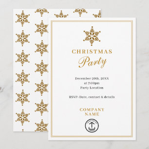 Modernes Business Weihnachten Party Gold Einladung