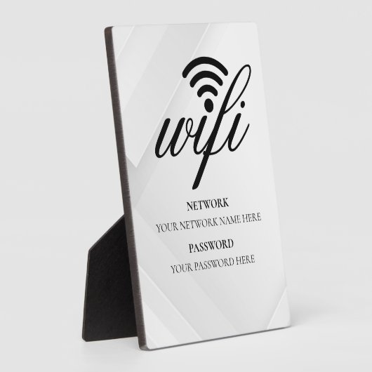 Modernes Business-Wifi-Netzwerk und Passwort Schwa Fotoplatte (Seite)