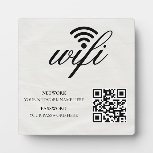 Modernes Business-Wifi-Netzwerk und Passwort Schwa Fotoplatte (Vorderseite)