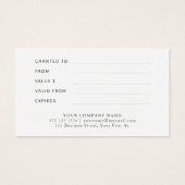 Modernes Businesslogo - elegantes Geschenkgutschei (Rückseite)
