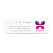 Modernes BUTTERFLY Blossom Logo. Violett Rosa. (Vorne)
