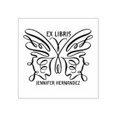 Modernes Butterfly Ex Libris Buch Gummistempel (Prägung)