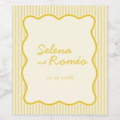 Modernes Buttergelb Weinetikett (Einzelnes Label)