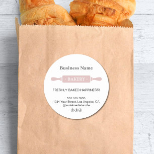 Modernes Button-Bäckereigeschäft Runder Aufkleber