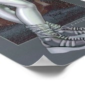 Modernes Button-Up Girl Illustration Poster (Ecke)