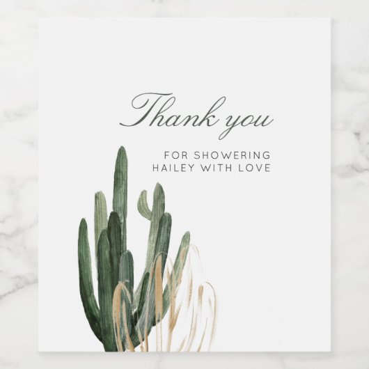 Modernes Cactus Brautparty Weinetikett (Einzelnes Label)
