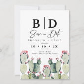 Modernes Cactus Foto Wedding Save the Date Card Einladung (Vorderseite)