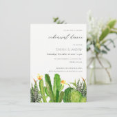 MODERNES CACTUS GARDEN WASSERFARBEN PROBE DINNER EINLADUNG (Stehend Vorderseite)