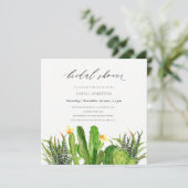 MODERNES CACTUS GARDEN WATERCOLOR BRAUTPARTY EINLADUNG (Stehend Vorderseite)