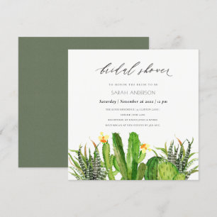 MODERNES CACTUS GARDEN WATERCOLOR BRAUTPARTY EINLADUNG