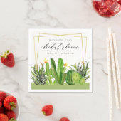 MODERNES CACTUS GARDEN WATERCOLOR BRAUTPARTY SERVIETTE (Beispiel)