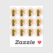 Modernes Cactus gepotted Bohemisch Design Set Aufkleber (Blatt)