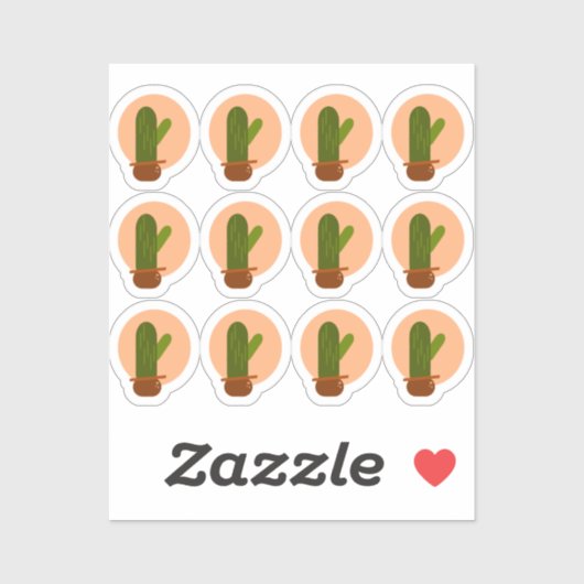 Modernes Cactus gepotted Bohemisch Design Set Aufkleber (Blatt)