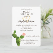 Modernes Cactus Gold Glitzer Herz Brautparty Einladung (Stehend Vorderseite)