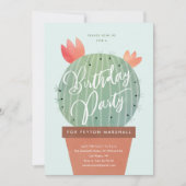 Modernes Cactus Kindergeburtstag Party Einladung (Vorderseite)