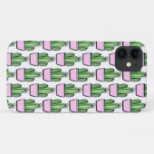Modernes Cactus Pink Pot Pattern auf Weiß Case-Mate iPhone Hülle (Rückseite (Horizontal))