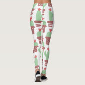 Modernes Cactus Pot Pflanze Muster Leggings (Rückseite)