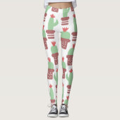 Modernes Cactus Pot Pflanze Muster Leggings (Vorderseite)