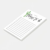 Modernes Cactus Script Personalisiert zu führen Post-it Klebezettel (angewinkelt)
