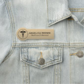 Modernes Caduceus Symbol Medizinische Gesundheitsb Namensschild (Beispiel)