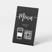 Modernes Café kontaktloses Menü Skript QR Code Sch Sockelschild (Vorderseite)