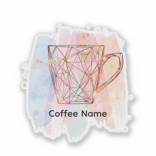 Modernes Café oder Bar Custom Barista Aufkleber (Vorderseite)