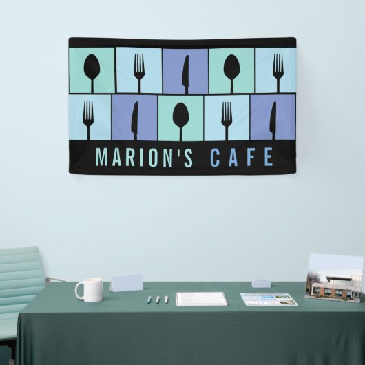 Modernes Café Restaurant Lebensmittel nach Maß Banner (Messeveranstaltung)