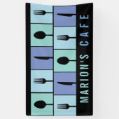 Modernes Café Restaurant Lebensmittel nach Maß Banner (Vertikal)