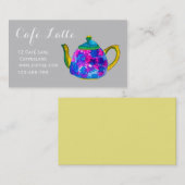 Modernes Café-Tee-Shop-Teekanne Visitenkarte (Vorne/Hinten)