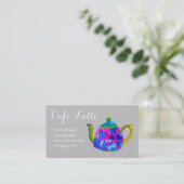 Modernes Café-Tee-Shop-Teekanne Visitenkarte (Stehend Vorderseite)