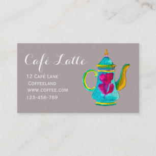 Modernes Café Tee Shop Teekanne Visitenkarte