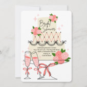 Modernes Cake-Brautparty Einladung (Vorderseite)