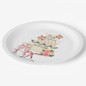 Modernes Cake-Brautparty Pappteller (Schrägansicht)