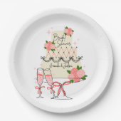 Modernes Cake-Brautparty Pappteller (Vorderseite)