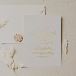 Modernes Calligrafisches Brautparty Tee Party Gold Folieneinladung