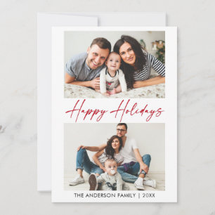 Modernes Calligrafisches Rotes Schriftzeichen 2 Fo Feiertagskarte