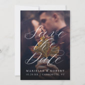 Modernes Calligrafy Fall Foto Save The Date (Vorderseite)